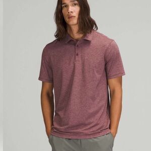 Lululemon Men’s Evolution Short Sleeve Heathered Red Workout Slim Fit Polo